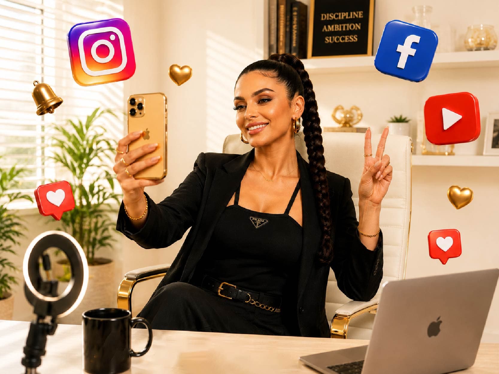 Influencer creating content for a brand campaign Influencer creating content for a brand campaign